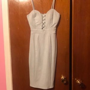 Light blue suede dress